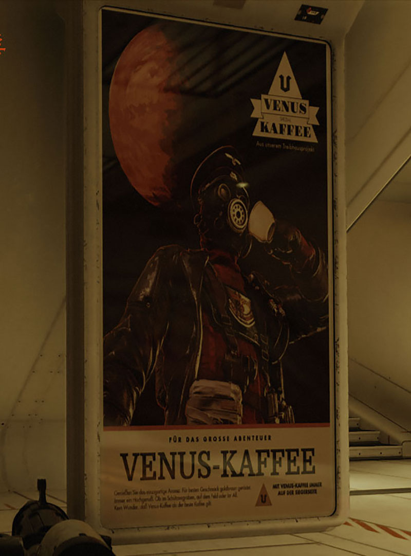 Venus coffee. I don’t know how he’s drinking it, but that logo makes me want some.